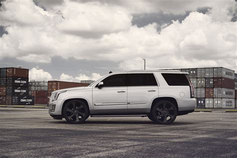 Grey Escalade On Black Matte Wheels Gallery