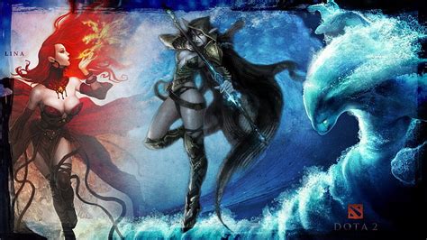 HD Wallpaper Lina Traxex And Morphling From DOTA 2 Drow Ranger Art