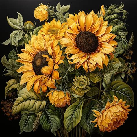 Premium AI Image Yellow And Green Sunflowers Are Just A Border