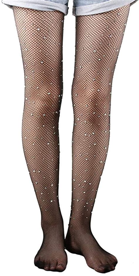 Nude Rhinestone Fishnet Tights Nylon Stockings Pattern Tights Pantyhose