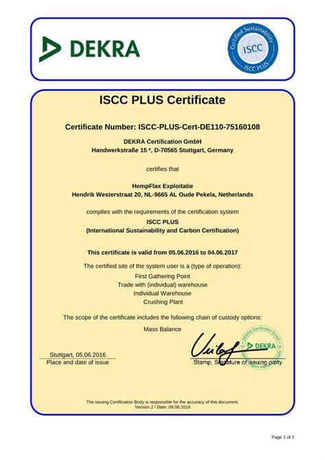 Pdf Iscc Plus Certificate Eco Logisch Nl Scc Plus1 Pdf · Iscc Plus