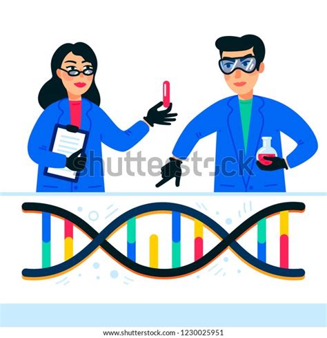 Genome Sequencing Concept Scientists Working Nanotechnology Stock Vector Royalty Free