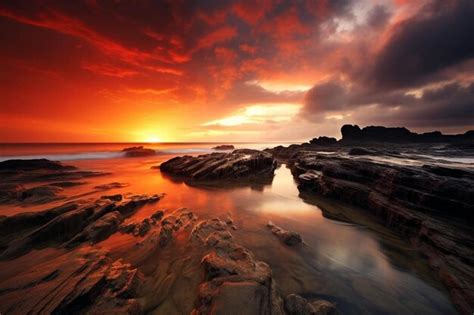 Premium Photo Natures Spectacle Stormy Sky Over Ocean