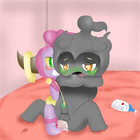 Rule 34 1boy Ambiguous Gender Black Skin Dildo Ghost Holding Hoopa Insertion Interspecies