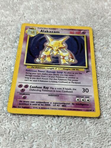 Pok Mon Tcg Alakazam Base Set Holo Unlimited Holo Rare Ebay