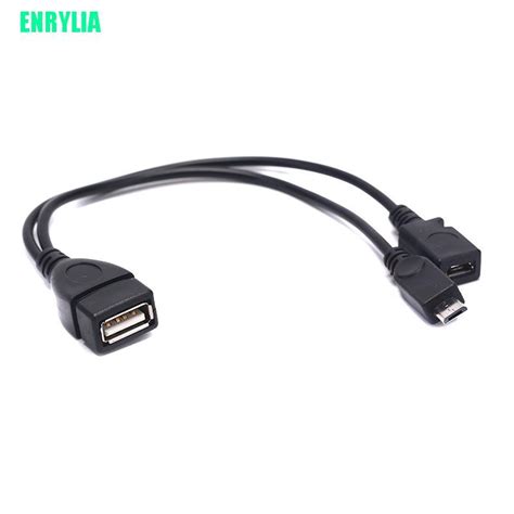 Enrylia Otg Power Splitter Y สายเคเบิ้ล Micro Usb Male To Usb A Male