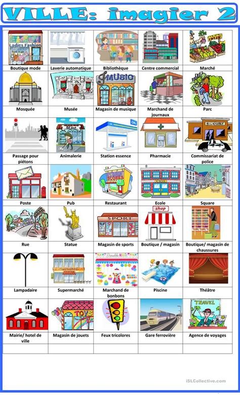 La Ville Imagier Vocabulaire Imagier Fle