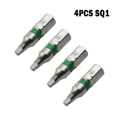 4pcs Square Head Screwdriver Bits SQ1 SQ2 25mm 6 35mm Hex Shank