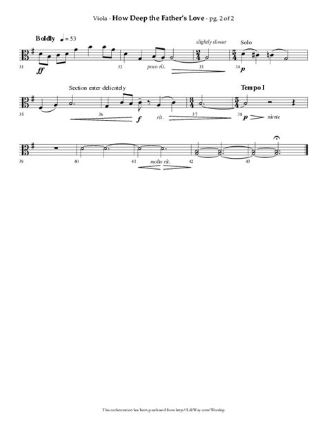 How Deep The Fathers Love For Us Choral Anthem Satb Viola Sheet