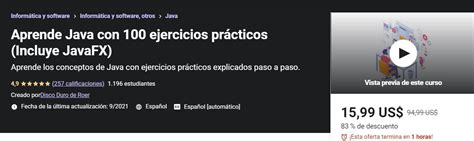 Aprende Java Con Ejercicios Pr Cticos Incluye Javafx