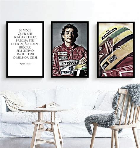 Quadro Decorativo Ayrton Senna Frase Motivacional F Rmula