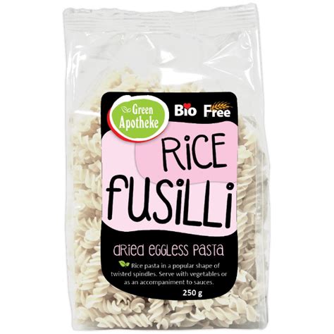 Paste făinoase din orez alb fusilli Bio fără gluten 250 g Apotheke