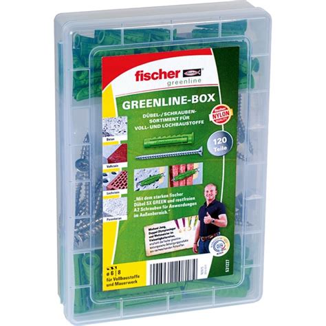 fischer Meister Box greenline SX S A2 Dübel grün 120 teilig mit