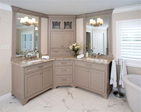 L Shaped Corner Bathroom Vanity Image To U