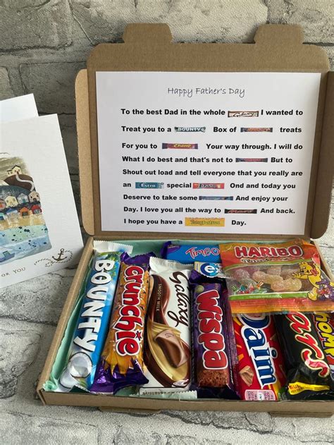 Fathers Day Treat Box T Chocolate Sweets Dad Daddy Grandad Etsy Uk