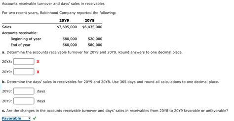 Solved Accounts Receivable Turnover And Days Sales In Chegg