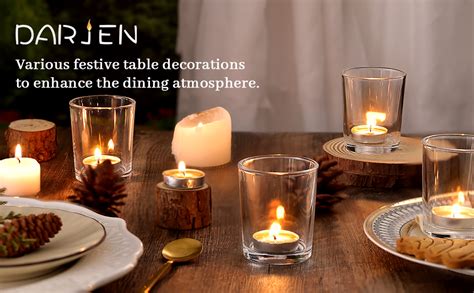 Darjen 24pcs Clear Votive Candle Holders Clear Tea Lights