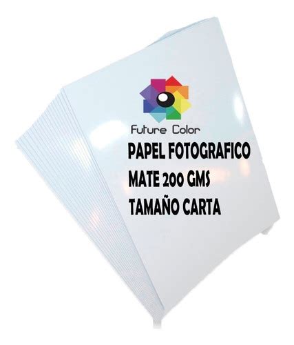 1 Paquete Papel Fotográfico Mate Carta 200gr 50 Hojas Foto Meses sin