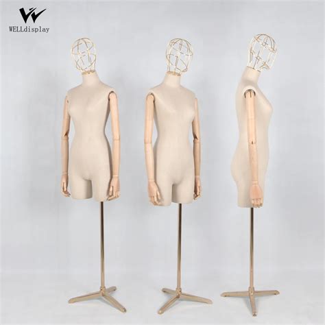 Half Scale Size Female Dress Form Mannequin Covered Fabric Torso