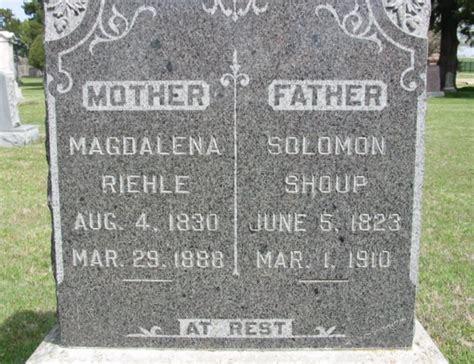 Magdalena Riehle Shoup 1830 1888 Homenaje De Find A Grave