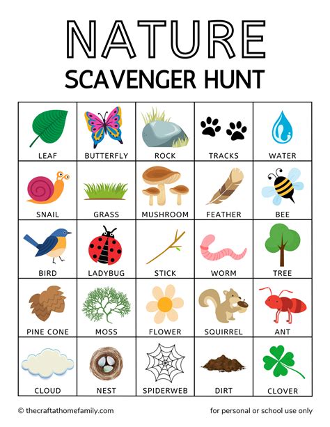 Printable Nature Scavenger Hunt With Pictures Nature Walk Scavenger