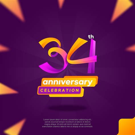 Premium Vector Number 34 Logo Icon Design 34th Birthday Logo Number