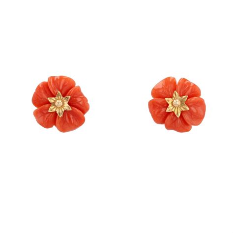 Proantic Boucles D Oreilles Corail Et Or