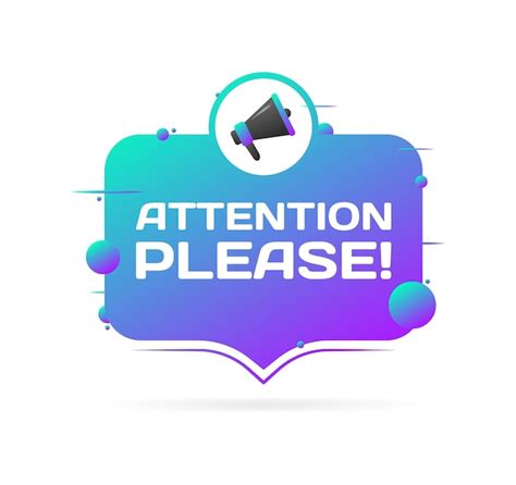 Premium Vector Attention Please Icon Flat Blue Speaker Icon Attention