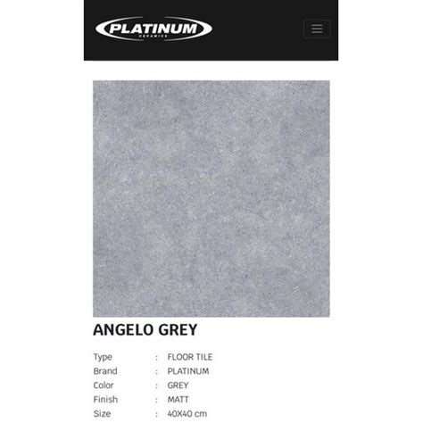 Jual Keramik Platinum X Angelo Grey Matt Kota Bandung Tb