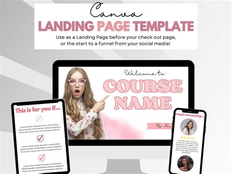 Landing Page Template for Canva Canva Website Template Sales Page Template Course Sales Page - Etsy