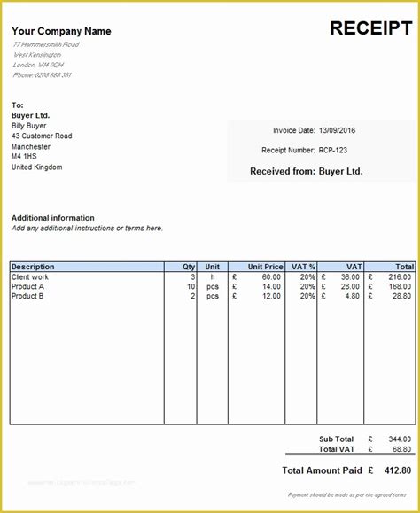 Receipt for Services Template Free Of 10 Cash Receipt Template for ...