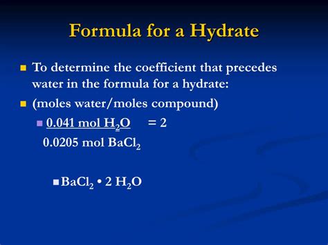 PPT - The Formula for a Hydrate PowerPoint Presentation, free download - ID:3886976