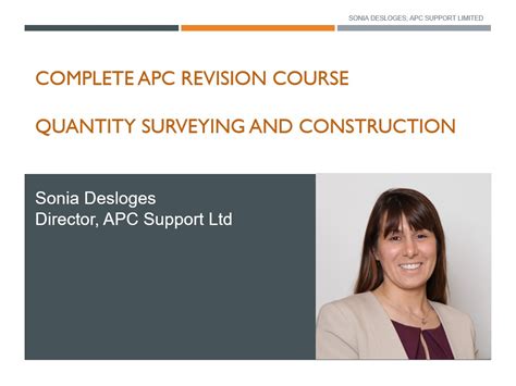 Apc Quantity Surveying Complete Revision Course Apc Support Limited