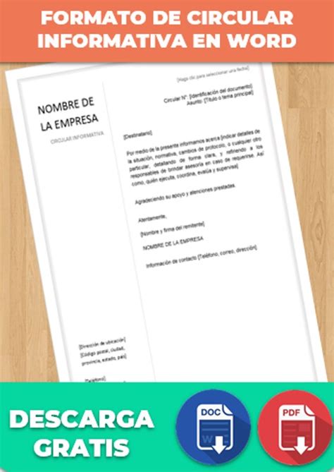 Circular Informativa Ejemplos Formatos Word Excel