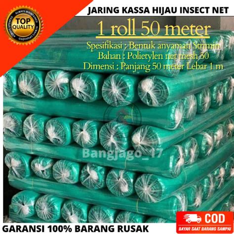 Jual Jaring Hijau Kasa Insect Screen Net Satu Roll 150meter Untuk