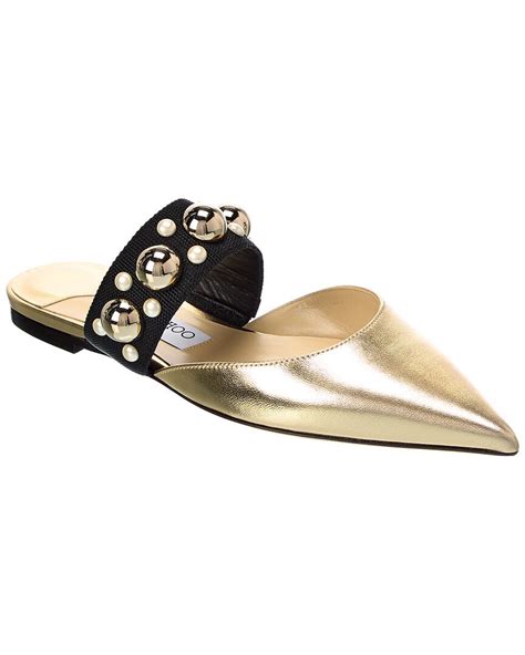 Popular Designer Black Gold Jimmy Choo Flats | Editorialist