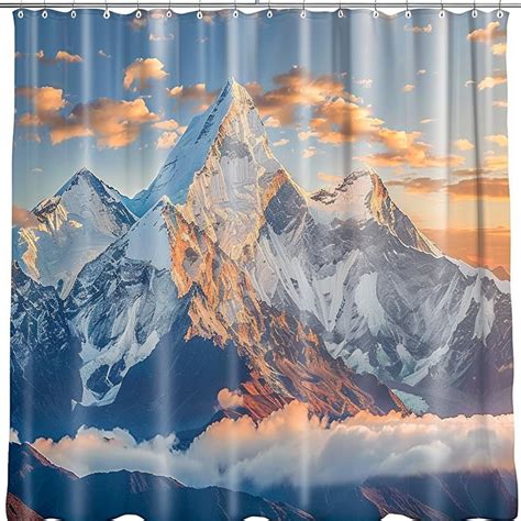 Everest Majesty Hyper Realistic Himalayan Mountain Shower Curtain