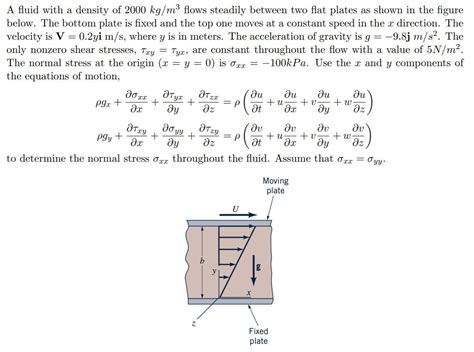 Solved A Fluid With A Density Of 2000 Kg M3 Flows Steadily Chegg