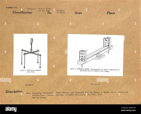 Egyptian Groma and Heron's Level. Original caption: From: Surveying ...