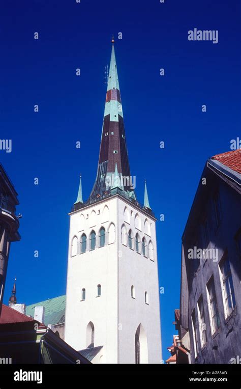 Estonia Tallinn St Olaf Oleviste Church Stock Photo - Alamy