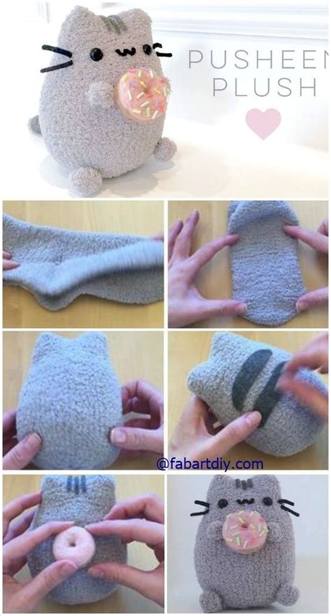 Diy Donut Pusheen Cat Sock Plush Softie Tutorial Video An Easy Sew