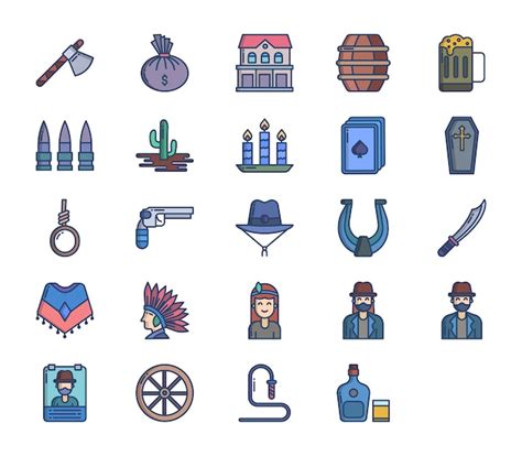 Premium Vector Cowboy And Wild West Icon Set