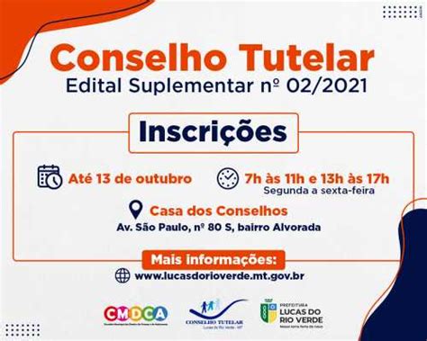 Conselho Tutelar Estão Abertas As Inscrições Para Edital Suplementar