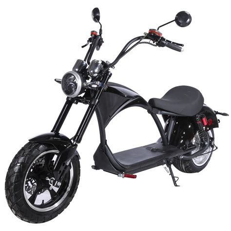 Scuter Electic Rooder Chopper Negru Viteza Maxima Km H