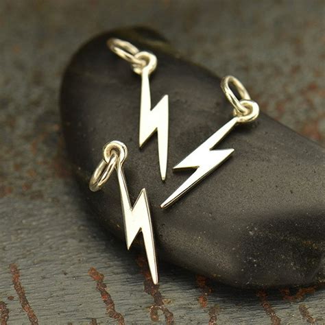 Sterling Silver Tiny Lightning Bolt Lightning Charm Etsy