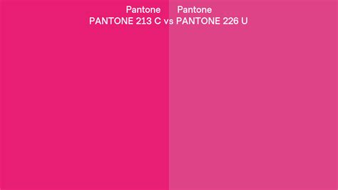 Pantone 213 C Vs Pantone 226 U Side By Side Comparison