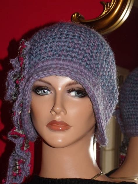 Crochet Flapper Hat Cloche 1920s Theme Exclusive Flower Size Etsy