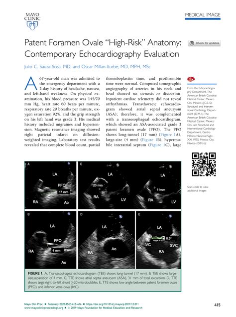 PDF Patent Foramen Ovale High Risk Anatomy