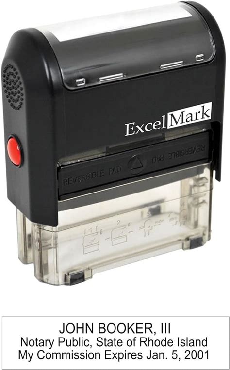 Excelmark Self Inking Notary Stamp Rhode Island Business Stamps Office Products