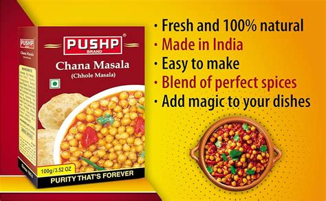 Pushp Brand Punjabi Garam Masala Chana Masala Chat Masala Sambhar